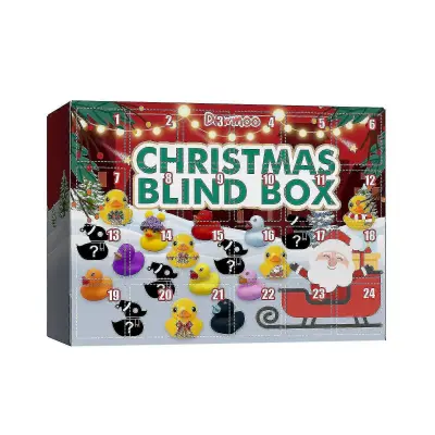 Božična serija Adventni odštevalni koledar Darilni komplet otroških igrač Vinyl Yellow Duck Blind Box