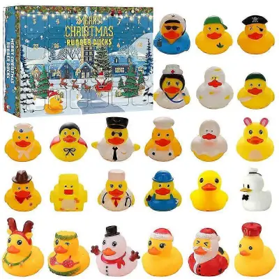 Božični odštevalnik, adventni koledar, 24 kosov Ducks Ducky Bath Igrače za otroke Baby Surprise Blind Box Darila