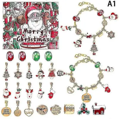 24 Odštevalni koledar Advent Presenečenje Slepe škatle Komplet božičnih čarov Komplet zapestnic DIY Creative Ornam