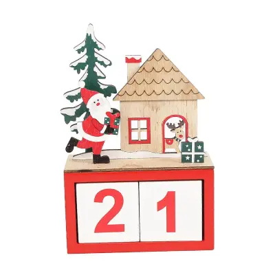 Božični adventni koledar, leseni koledarji s številkami in datumi, božični advent