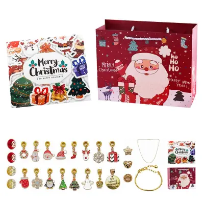Božični adventni koledar DIY zapestnica Bead Bell Jewelry Set Blind Box Otroško darilo, 100% novo