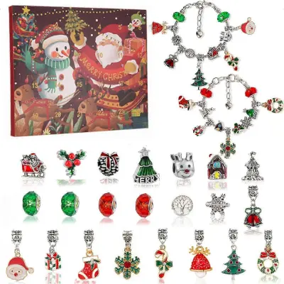 2025 2023 Nov odštevalni koledar Božička Blind Box DIY božično presenečenje, zapestnica, ogrlica, ornament, komplet adventni koledar