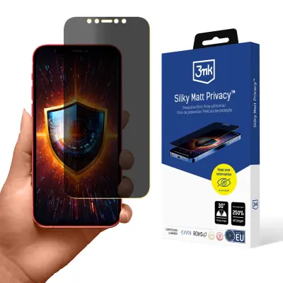 3MK KALJENO STEKLO ZA IPHONE 12 PRO MAT PRIVACY ZASLON PROTI BLEŠČANJU