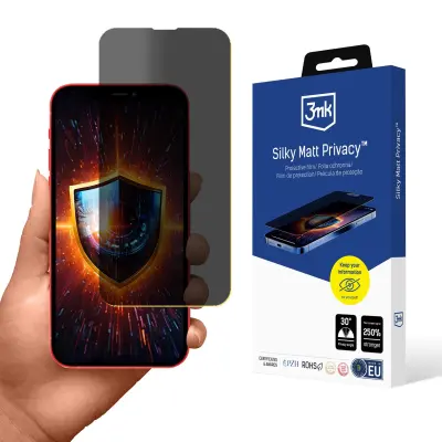 3MK SILKY MATT PRIVACY ZA IPHONE 13 PRO ZAŠČITA ZASLONA Z ANTIPOROZNIM PREMAZOM