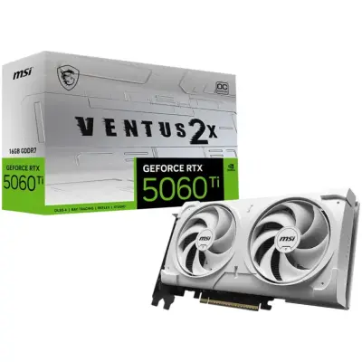 Grafična kartica nVidia RTX5060Ti MSI Ventus 2X OC Bela - 16GB GDDR7 (V535-002R)