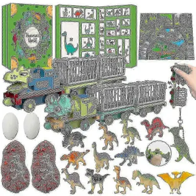 2024 božični adventni koledar 24-dnevno odštevanje igrače dinozavri presenečenje slepa škatla za darila za otroke Walkbeechrui294