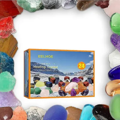 24 Mreža Mineral Stone Gem Kit Božični adventni koledar Ore Blind Box Xmas Toy Giftchrui143
