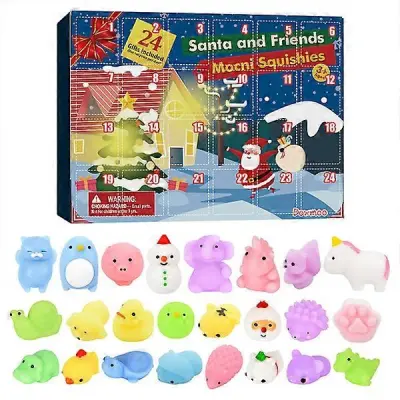 24-delni živalski božični koledar Countdown Squishy Fidget Fun Gifts 2024 Blind Box, adventni koledar