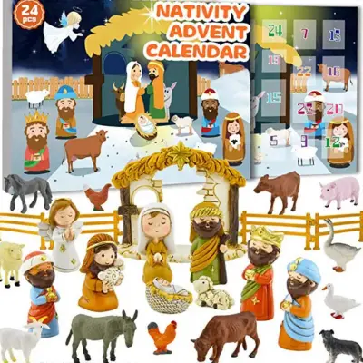 Božični adventni koledar Otroški božični adventni komplet, verski adventni koledar igrača darilo