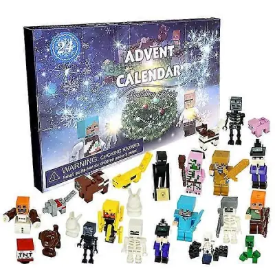 24-delni adventni koledar Minecraft Sestavljeni gradnik Igrača Božič Noč čarovnic Igrače Darilo Minifigure Set Puzzle Darila V
