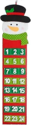 20x65 cm božični odštevalni koledar Božiček snežak božični advent