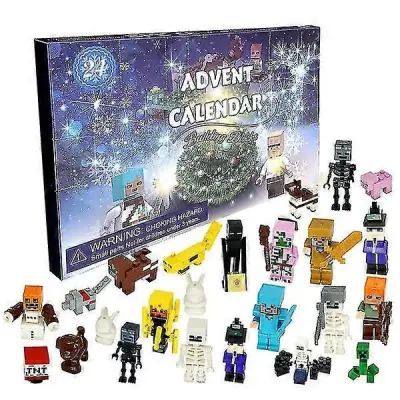 24-delni adventni koledar Minecraft Sestavljena igračka iz sestavnih blokov Božična igrača za noč čarovnic Darilni komplet minifigur