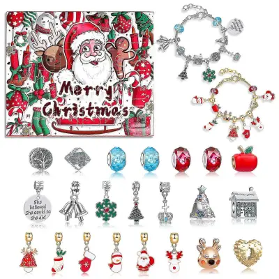 2025 Christmas Is Coming 24 Odštevalni koledar Darilna škatla Ustvarjalno presenečenje Set slepih škatel Diy Otroška zapestnica