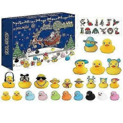 2025 2023 Božični adventni koledar Blind Box Darilo 24 rešetk Gumijaste račke -C187