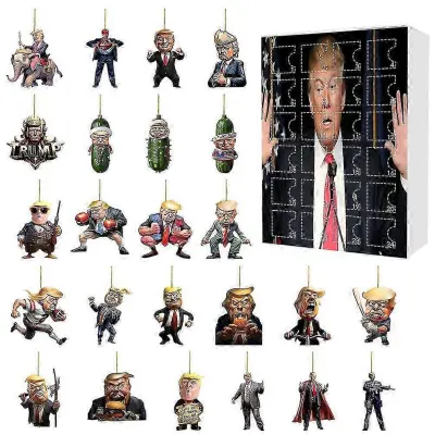 Adventni koledar 2025 2024 Božični Trumpov okras 24-dnevni božični odštevalni koledar Darilo za podpornike Donalda Trumpa