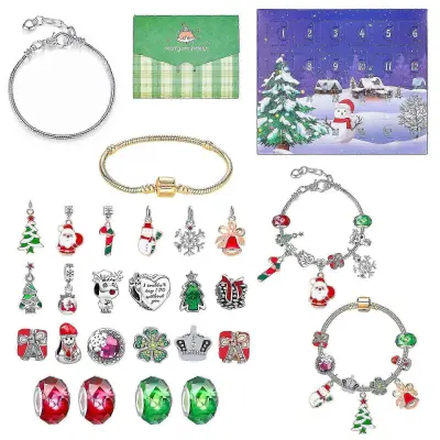 2025 Christmas Is Coming 24 Odštevalni koledar Darilna škatla Ustvarjalno presenečenje Set slepih škatel Diy Otroška zapestnica