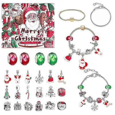 2025 Christmas Is Coming 24 Odštevalni koledar Darilna škatla Ustvarjalno presenečenje Set slepih škatel Diy Otroška zapestnica