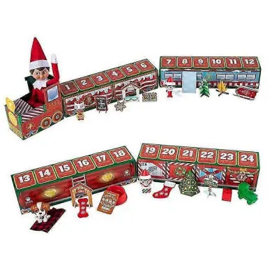 Božični adventni koledar Severni pol Elf Train Blind Box Okraski Otroška igrača