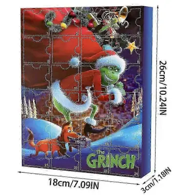 2025 24-dnevni božični adventni koledar, presenetljiva škatla, risanka Elf Grinch Panic figure, lutka, slepa škatla, odštevalnik, darilna škatla
