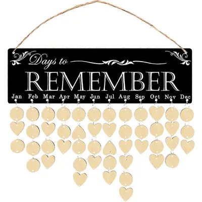 Birthday Tracker Koledar Opomnik Prop Heart Tags 40X12CM 1 Set