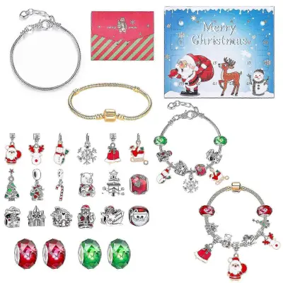 2025 Christmas Is Coming 24 Odštevalni koledar Darilna škatla Ustvarjalno presenečenje Set slepih škatel Diy Otroška zapestnica
