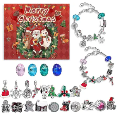 2025 Christmas Is Coming 24 Odštevalni koledar Darilna škatla Ustvarjalno presenečenje Set slepih škatel Diy Otroška zapestnica