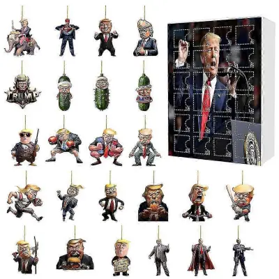 Adventni koledar 2025 2024 Božični Trumpov okras 24-dnevni božični odštevalni koledar Darilo za podpornike Donalda Trumpa