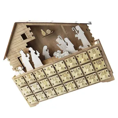 Eleganten domači koledar LED namizni koledar Okrasna dekoracija za božično praznovanje 34,5 x 31 cm 1 paket