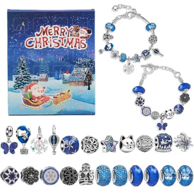 DIY Charm Zapestnica Adventni koledar za otroke - komplet nakita za 24-dnevno božično odštevanje za dekleta