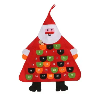 Božična tema Odštevalni koledar Stenski dekor za dekoracijo doma 82*55 CM Večbarvni srčkan okras 1PC