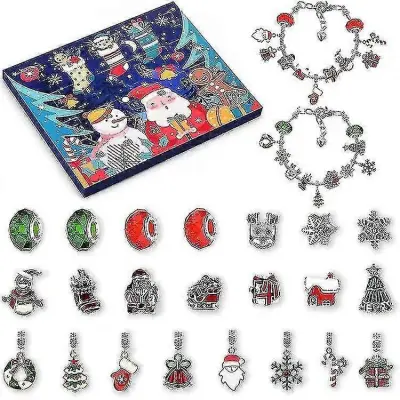 24 odštevalnik koledar advent presenečenje slepa škatla božični čari zapestnica DIY darilni set
