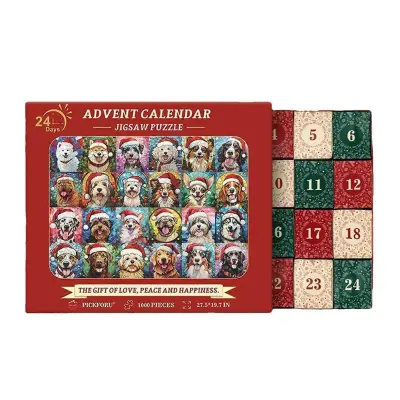 Božični adventni koledar Puzzle Countdown za Dog Puzzle Dog Puzzle Puzzle Countdown