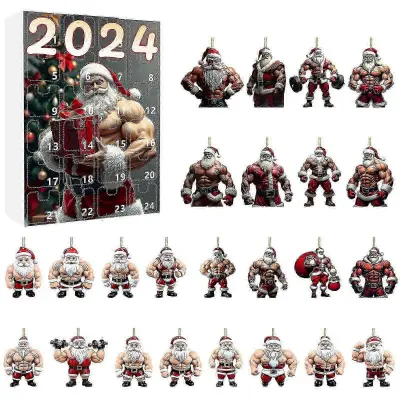 2025 Božič Adventni koledar Božično odštevanje slepa škatla zabavna bodybuilding Božiček mini obesek praznični nahrbtnik ornamentschrui801