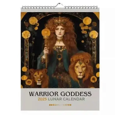 Warrior Goddess Koledar luninih faz 2025, stenski koledar 2025 z 12 meseci