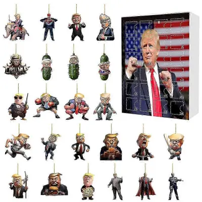 2025 2024 Donald Trump božični adventni koledar 2D ravno viseči dekor 24 dni odštevanje darilo