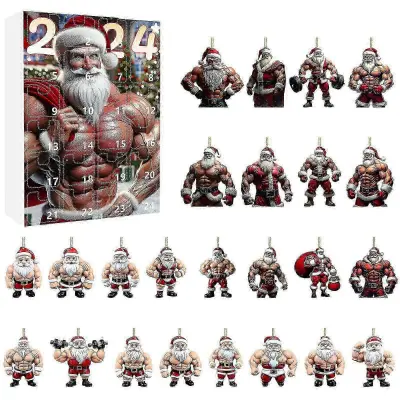 2025 Božič Adventni koledar Božično odštevanje slepa škatla zabavna bodybuilding Božiček mini obesek praznični nahrbtnik ornamentschrui801