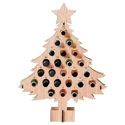 Praznično stojalo za vino za mini steklenice - okras za božično drevo, adventni koledar