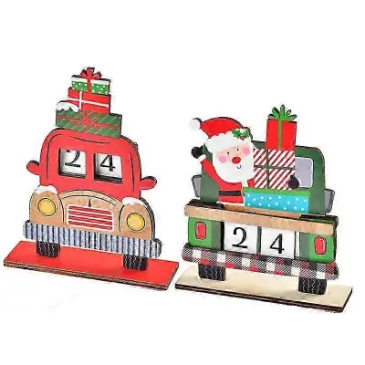 2 kosa okraskov s številkami za adventne namizne kocke, božični dekor, darilo za dneve vlakov