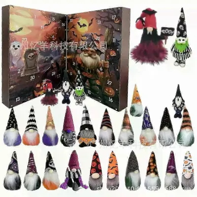 Adventni koledar Gnome za noč čarovnic 2025 s 3/24 kosi plišastih palčkov, božično darilo za odštevanje noči čarovnic za otroke in odrasle