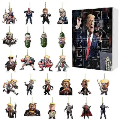 2025 2024 Donald Trump božični adventni koledar 2D ravno viseči dekor 24 dni odštevanje darilo