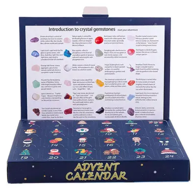 Crystals Xmas Countdown Calendar Colorful Crystals Rock Countdown Calendar za zbirateljske predmete