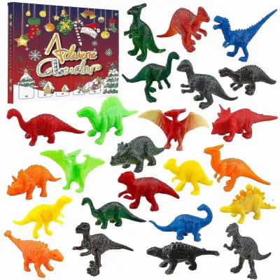 Vzdržljiv 24-dnevni dinozavrov adventni koledar za božično odštevanje - odporen proti obrabi in proti koroziji