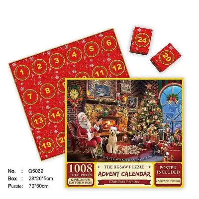 24 škatel Puzzle 1000 kosov božične sestavljanke Jigsaw Odštevalni koledar do božiča