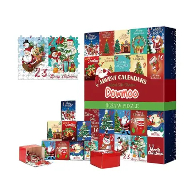 Dowmoo božični adventni koledar Jigsaw Puzzle Toy Kreativna praznična darilna škatla
