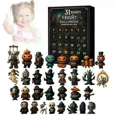 31 Nights Of Fright Halloween Odštevalna škatla s figuricami Halloween Advent