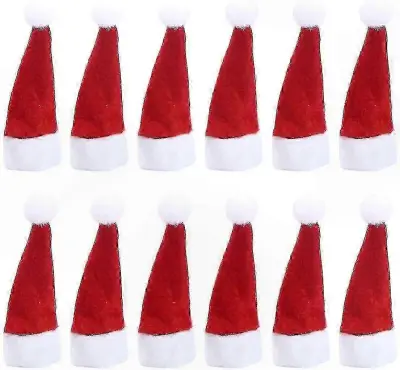 Mini Božičkova kapa Lollipop Toppers, 150 kosov, rdeča, 7x4 cm