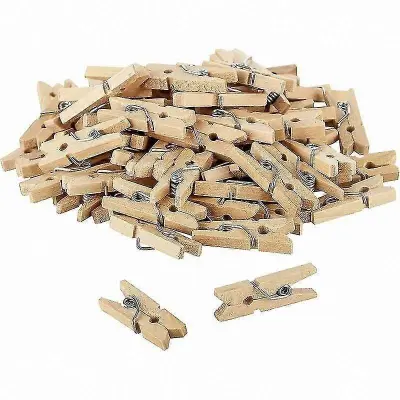 Mini lesene ščipalke za perilo z ornamentom v paketu 80 kosov, pribl. Vsak 2,5 cm