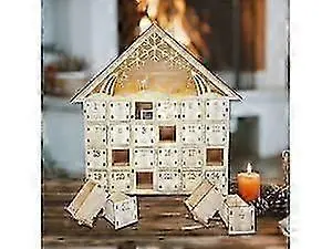 Tradicionalni leseni Aquare adventni koledar Lesena hiša Praznični adventni koledar