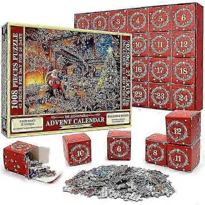 Puzzle Adventni koledar 2023, 008 kosov sestavljanke 24-dnevni božični odštevalnik Advent