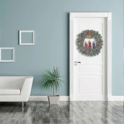 Primerna Krona Diamantna Slika 5D Diy Diamantna Slika Venec Garland Visi Božični Venec Vrata